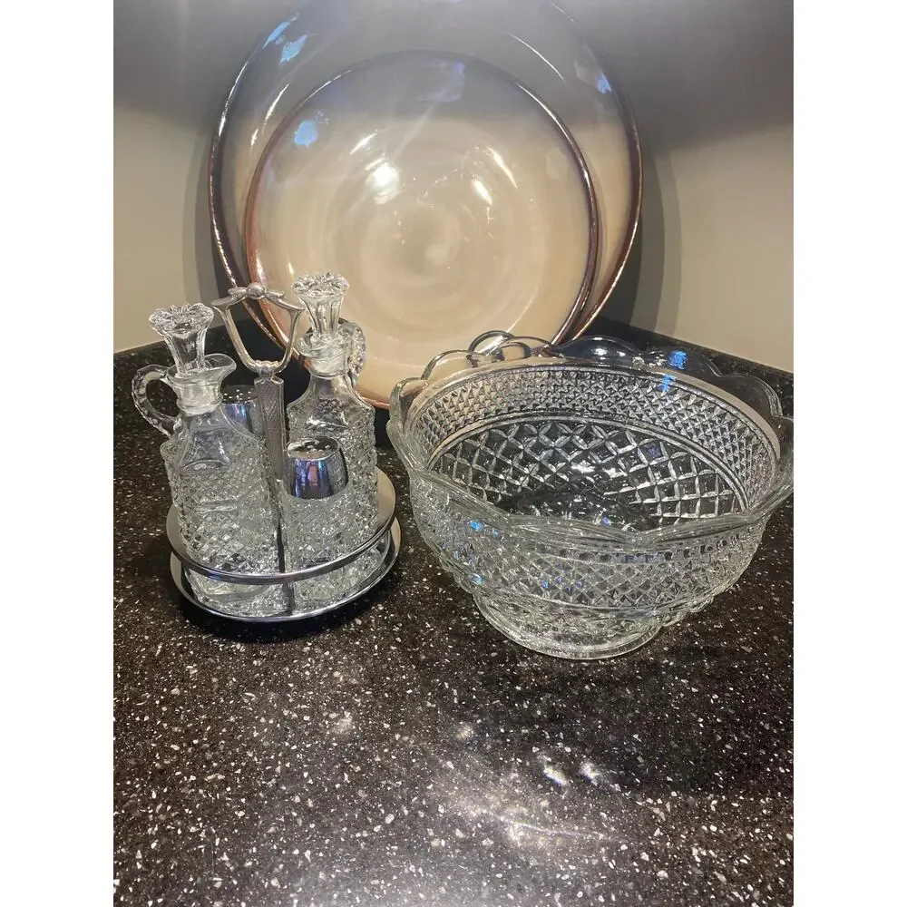 Vintage Crystal serving set